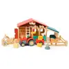 Image de Figurines en bois pour jouer à la ferme avec des animaux