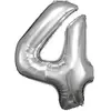 Image de Ballon Aluminium 86 cm : Chiffre 4 - Argent