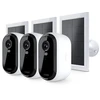 Image de Kit 3 Caméras Extérieures Arlo Essential 3 2k Avec Panneaux Solaires, Vision Nocturne Couleur Projecteur, Audio Bidirectionnel Et Sirène Blanc