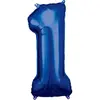 Image de Ballon Aluminium 86 cm : Chiffre 1 - Bleu