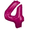 Image de Ballon Aluminium 86 cm : Chiffre 4 - Rose Fushia