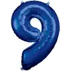 Image de Ballon Aluminium 86 cm : Chiffre 9 - Bleu
