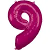 Image de Ballon Aluminium 86 cm : Chiffre 9 - Rose Fushia