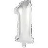 Image de Ballon Aluminium 40 cm :  Chiffre 1 - Argent