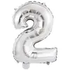 Image de Ballon Aluminium 40 cm :  Chiffre 2 - Argent