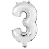 Image de Ballon Aluminium 40 cm :  Chiffre 3 - Argent
