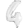 Image de Ballon Aluminium 40 cm :  Chiffre 4 - Argent