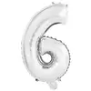 Image de Ballon Aluminium 40 cm :  Chiffre 6 - Argent