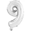 Image de Ballon Aluminium 40 cm :  Chiffre 9 - Argent