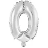 Image de Ballon Aluminium 40 cm :  Chiffre 0 - Argent