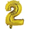 Image de Ballon Aluminium 40 cm :  Chiffre 2 - DorÃ©