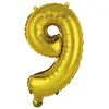 Image de Ballon Aluminium 40 cm :  Chiffre 9 - DorÃ©