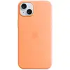 Image de Coque en silicone avec MagSafe pour iPhone 15 Plus Sorbet à l orange - Neuf
