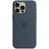 Image de Coque en silicone avec MagSafe pour iPhone 15 Pro Max Bleu orage - Neuf