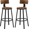 Image de VASAGLE Tabouret de bar, lot de 2, chaises de bar, chaises de cuisine, avec dossier-026B01V1
