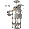 Image de Arbre à chat Feandrea 206 cm, XXL, avec 13 griffoirs, 2 plates-formes gris clair