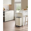 Image de SONGMICS Poubelle, 30 litres Poubelle à pédale, en acier, avec seau intérieur et couvercle, Softclose, étanche à l'air, pour la cuisine, blanc crème LTB001A01