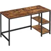 Image de Bureau Informatique, Bureau Avec 2 Étagères À Gauche Ou À Droite, Table De Travail Pour Bureau Lounge, Structure En Acier, Industriel