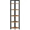 Image de eTAGÈRE D'ANGLE À 5 NIVEAUX, ÉTAGÈRE DE RANGEMENT POLYVALENTE, SUPPORT POUR PLANTES, 30 X 30 X 150 CM, INDUSTRIEL, POUR LE SALON, SYP