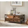 Image de VASAGLE table basse, table de salon, en X, brun vintage-noir