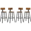 Image de Tabourets De Bar, Tabourets De Cuisine, Set De 2 Chaises De Bar À Dossier Haut, Structure En Acier, Hauteur D'assise 73 Cm, Assemblage Facile