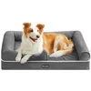 Image de Feandrea Panier pour Chien Orthopédique, Canapé, Lit pour Animaux, Rembourrage Moelleux, Bords Rehaussés, Housse Amovible et Lavable, 91 x 63 x 18 cm, Antidérapant, Gris Clair PGW076G02V1 en occasion ou reconditionné