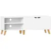Image de CALICOSY - Meuble TV 2 niches et 2 portes blanc - L140 cm