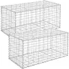 Image de Songmics   Lot De 2 Gabions En Acier Galvanisé 100 X 50 X 50 Cm   Maille 5 X 10 Cm   Panier À Pierre Pour Mur Décoratif   Assemblage Sans Outil