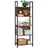 Image de Songmics - Vasagle Bibliothèque, Étagère De Rangement, Étagère De Cuisine, 5 Niveaux, Cadre En Acier Stable, Pour Bureau , Entrée, Salon, Style Industriel, Marron Rustique Et Noir Par Lls025b01
