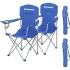 Image de Songmics   Lot De 2 Chaises De Camping Confortables   Tissu Oxford 600d   Charge Max 150 Kg   Avec Porte-bouteille   Chaise D’extérieur Bleu Gcb08bu
