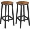 Image de VASAGLE Tabouret de bar Chaise de bar (set de 2, 2 pièces), supporte jusqu'à 100kg, 32x32x65cm, CBL32