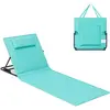 Image de Transat de plage GCB151C01, dossier réglable, 158 x 55 cm, bleu