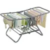 Image de SONGMICS, étendoir à linge compact, séchoir pliable avec 2 ailes, gain de place, en métal, idéal pour les petits vêtements, les serviettes, pour la salle de bain, le balcon, dimensions : 44 x 101 x 54 cm, couleur : gris colombe (LLR504G01)