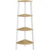 Image de Étagère d'angle design, 4 étages, chêne doré/blanc