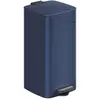 Image de SONGMICS, poubelle pour cuisine, 30 litres, poubelle à pédale, en acier, avec bac intérieur, système de fermeture douce, fonction de maintien ouverte, couleur bleu nuit, modèle LTB593Q02
