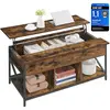 Image de VASAGLE, table basse, réglable en hauteur, avec pieds en forme de "X", dimensions : 120 x 60 x (48-62) cm