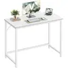 Image de Bureau D'ordinateur, 100 X 50 X 76 Cm, Pour Bureau, Chambre À Coucher Ou Salon, En Platane Blanc Et Blanc Nuages Vasagle