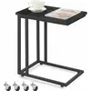 Image de Table Basse, Table D'appoint, Structure En Acier Avec Roulettes,