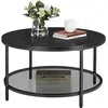 Image de VASAGLE, table basse avec plateau en verre, beaucoup d'espace de rangement, assemblage facile