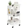 Image de SONGMICS Chariot de Rangement, 3 Plateaux en Maille Métallique, 2 Panneaux Perforés Amovibles, 2 Supports Suspendus, 4 Crochets, pour Bureau, Cuisine, Salon, Salle de Bain, Blanc Nuage LRC037W01 en occasion ou reconditionné