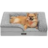 Image de Lit orthopédique pour chien de la marque Feandrea, idéal pour les grandes races, canapé pour chien imperméable   Taille L : 71 x 58 x 16 cm, couleur gris colombe