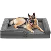 Image de Lit orthopédique pour chien, imperméable, 122 x 85 x 16 cm, gris, housse en peluche