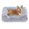 Image de Lit pour chien, coussin pour chien, 91 x 68 x 18 cm, manteau pour chien, rembourrage moelleux, canapé pour chien, bords relevés, housse amovible et lavable en machine, antidérapant, gris PGW272G01