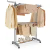 Image de SONGMICS, étendoir à linge, 3 niveaux, pliable, grande capacité, avec roulettes   Dimensions : 125,5 cm (largeur) x 148 cm (hauteur)