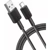 Image de Cablu alimentare si date Anker, USB-A (T) la USB Type-C (T), 1.8m rata transfer 480 Mbps, invelis nylon, braided, Negru, "A81H6G11"