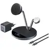 Image de Station de charge sans fil ANKER Qi2 25 W 3-en-1 magnétique Noir et argent - Neuf