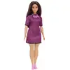 Image de Poupée Barbie Fashionistas avec Robes à Carreaux Col Montant et Baskets Chics Rose - Neuf