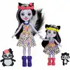 Image de MATTEL Enchantimals Sage Skunk et sa petite sur 2 figurines d'animaux HCF82 - Nouveau /