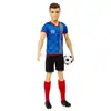 Image de Barbie Ken Joueur de Football avec Maillot Bleu n°10 et Accessoires Soccer (29 cm) - Neuf