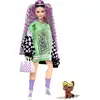 Image de Barbie Extra aux cheveux violets et à l'adorable animal de compagnie - Créez des aventures inoubliables avec cette poupée unique !